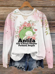 Women's Antifa City Of Roses Chapter Portland Oregon Sweatshirt