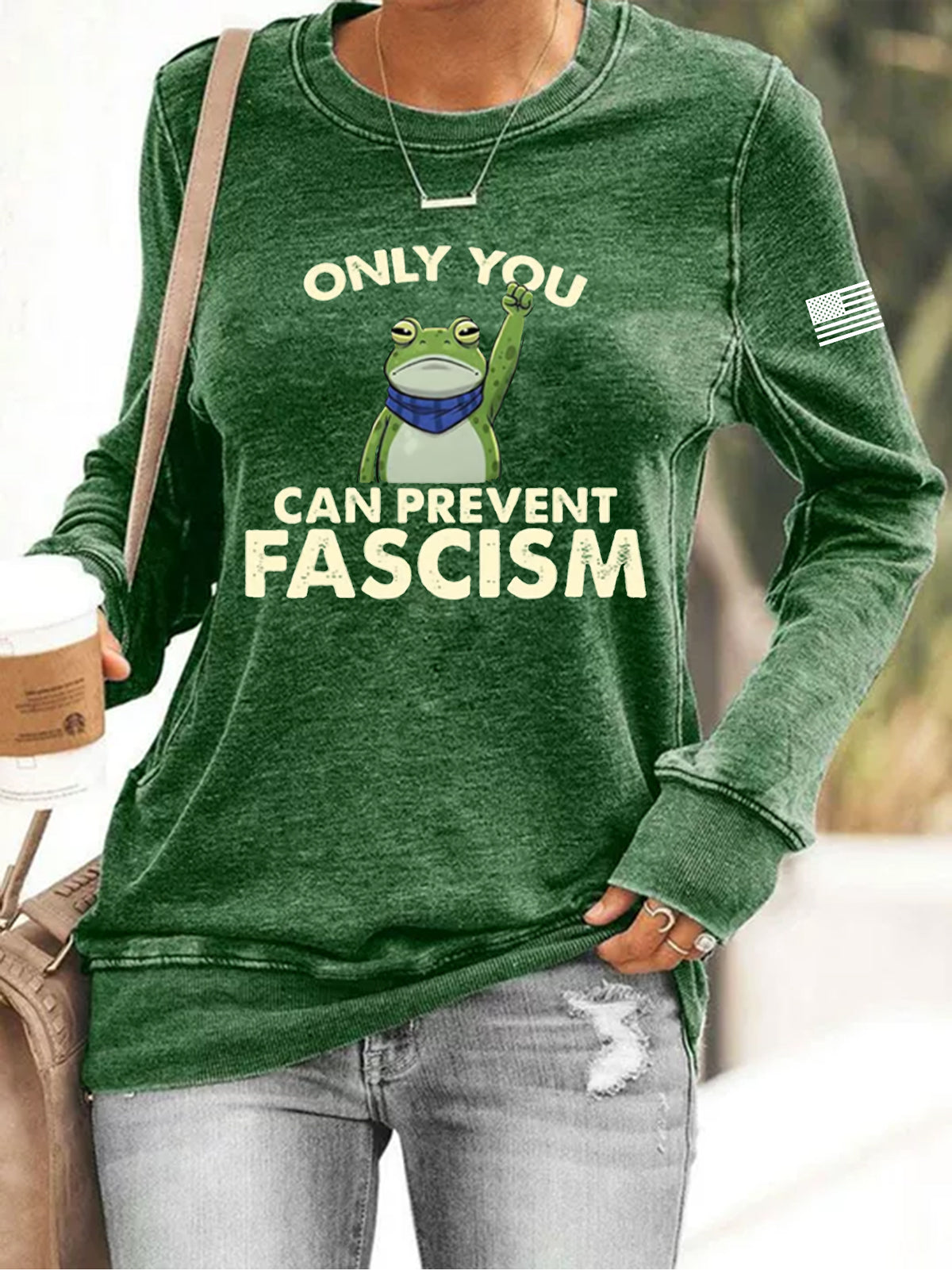 Women's Resist Frog Print Sweatshirt