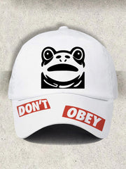 Unisex Resort Polish Frog Don't Obey Print Cap