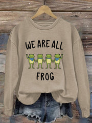 Women's Resist Frog Printed Casual Sweatshirt